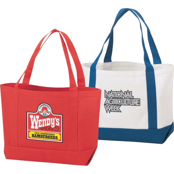 Two-Tone Cotton Canvas Tote Bag 19" - Item #4219