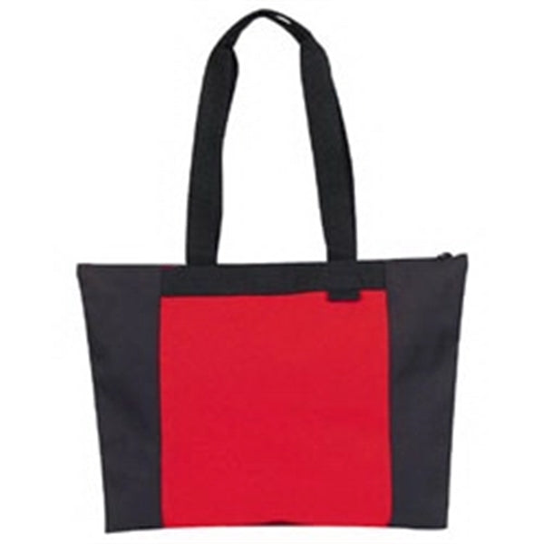 600D Poly Zippered Tote Bag 20" x 15" - Item #4312 - Red-Black