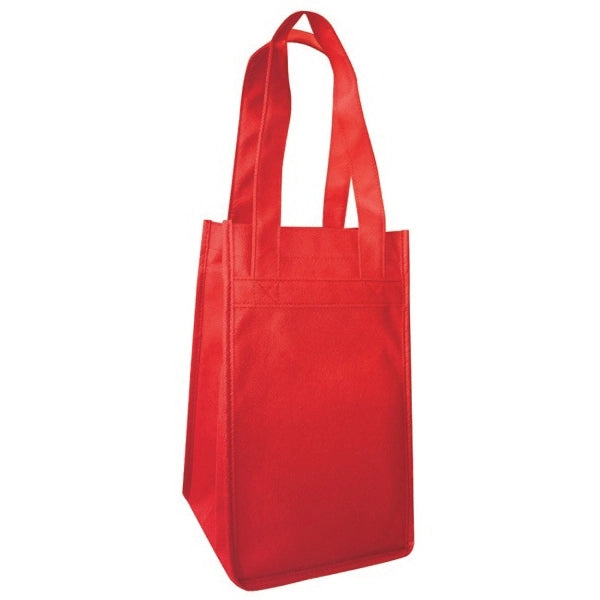 Non-Woven 4-Bottle Wine Bag - Item #4202 - Red