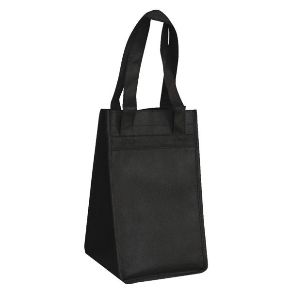 Non-Woven 4-Bottle Wine Bag - Item #4202 - Black