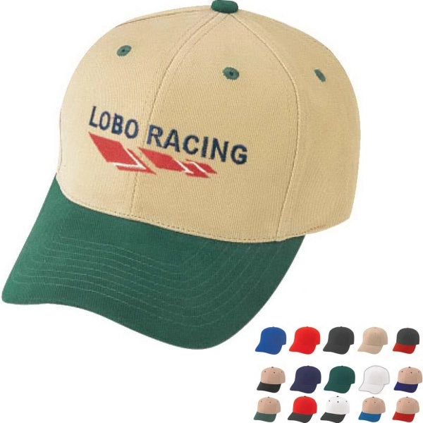 Low Crown Constructed Heavy Brushed Cotton Snapback Cap - Item #C1303 - Dark Green-Khaki