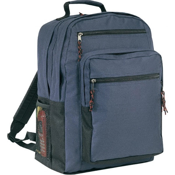 Deluxe 600D Poly Travel School Backpack with Multi Pockets - Item #921 - Navy