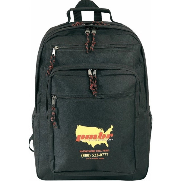 Deluxe 600D Poly Travel School Backpack with Multi Pockets - Item #921 - Black