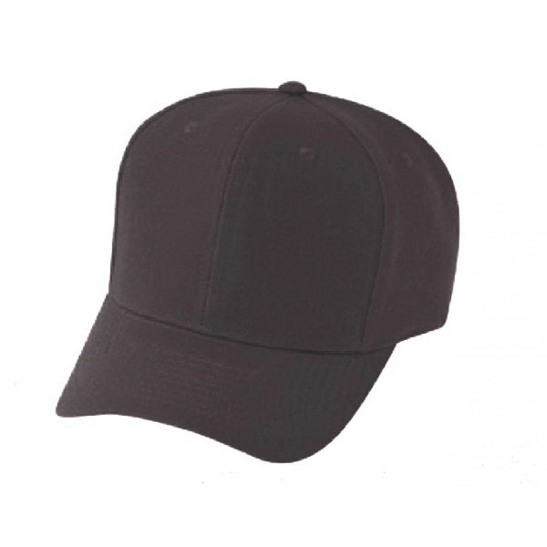 Low Crown Constructed 6-Panel Wool Blend Cap, Hook & Loop - Item #C1504 - Black