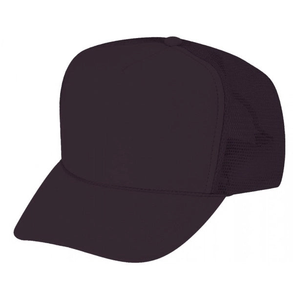 Solid Poly Foam Front Mesh Back Trucker Snapback Cap - Item #C2202 - Black