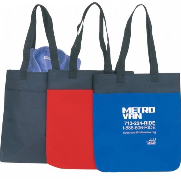 Basic 600D Poly Tote Bag 14" - Item #4152 - Royal-Black