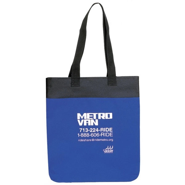 Basic 600D Poly Tote Bag 14" - Item #4152 - Royal-Black