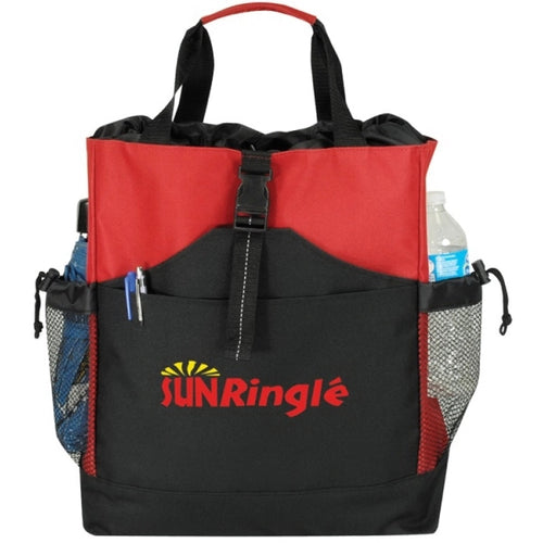 600D Poly Backpack Tote - Item #4025 - Red-Black