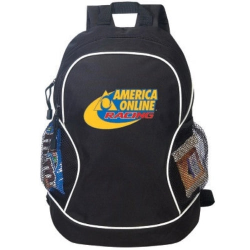 600D Poly Backpack with Side Pockets - Item #904 - Black
