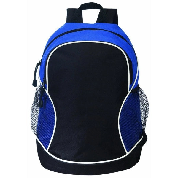 600D Poly Backpack with Side Pockets - Item #904 - Royal-Black