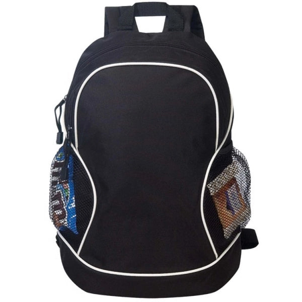 600D Poly Backpack with Side Pockets - Item #904