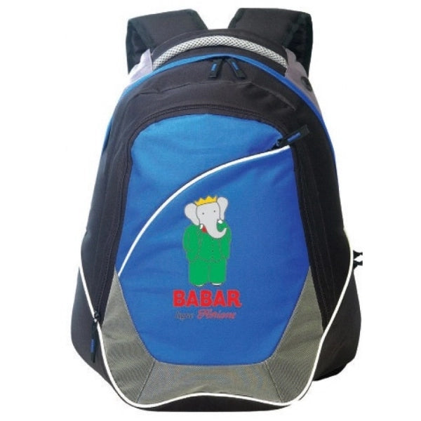 Deluxe 600D Poly Sling Backpack with Zipper Pocket - Item #905 - Royal-Black