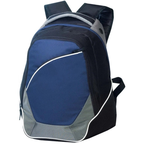 Deluxe 600D Poly Sling Backpack with Zipper Pocket - Item #905 - Navy-Black