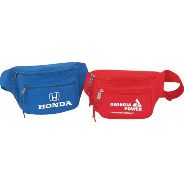 600D Poly Three-Zipper Fanny Pack - Item #446 - Black