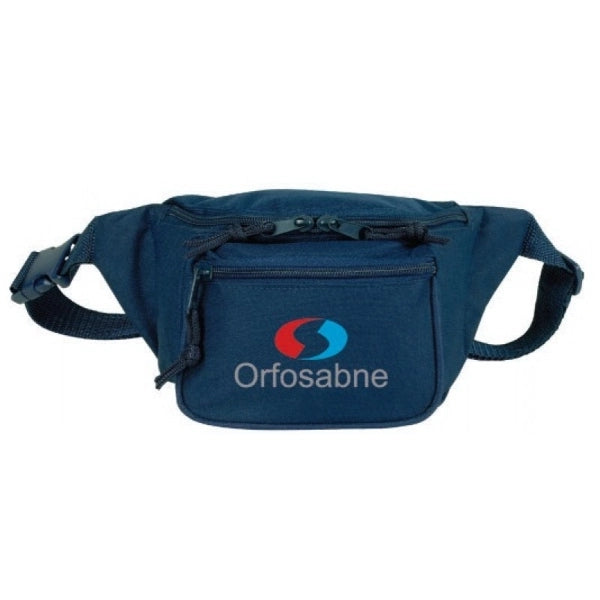 600D Poly Three-Zipper Fanny Pack - Item #446 - Navy