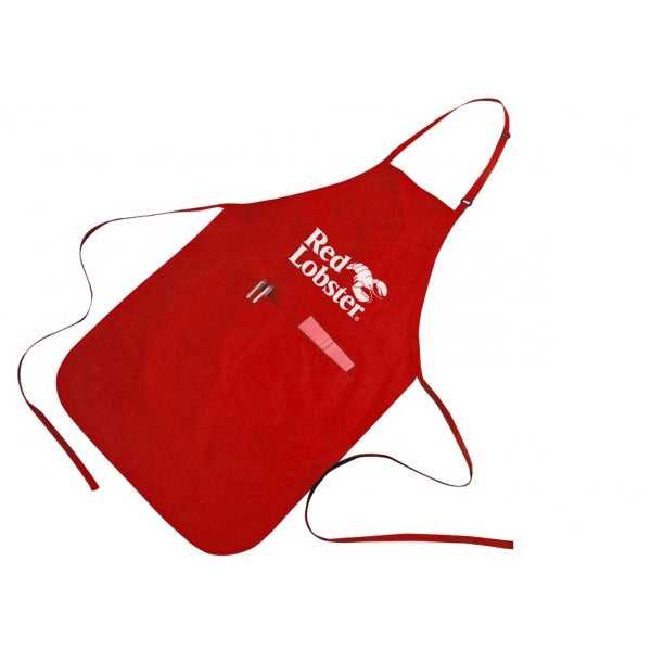 Adjustable Full-Body Poly-Cotton Apron 20" x 30" - Item #1350 - Red