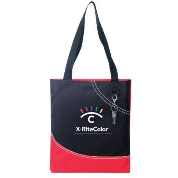 600D Poly Tote Bag 13.5" x 15.5" - Item #4211 - Red-Black