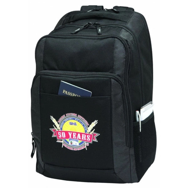 180 Multi-Function Deluxe 600D Poly Computer Backpack - Item #898 - Black