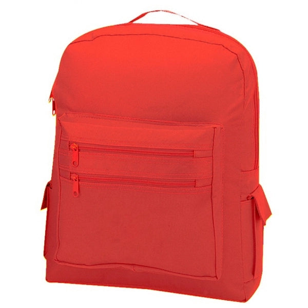Basic 600D Poly Backpack 16" - Item #925 - Red