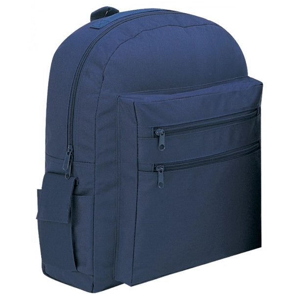 Basic 600D Poly Backpack 16" - Item #925 - Navy