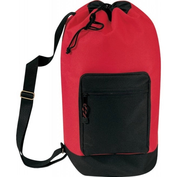 Large 600D Poly Drawstring Backpack 22" - Item #920 - Red