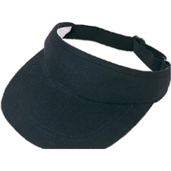 Pro Style Deluxe Poly-Cotton Twill Visor, Plastic Buckle - Item #C2406 - Black