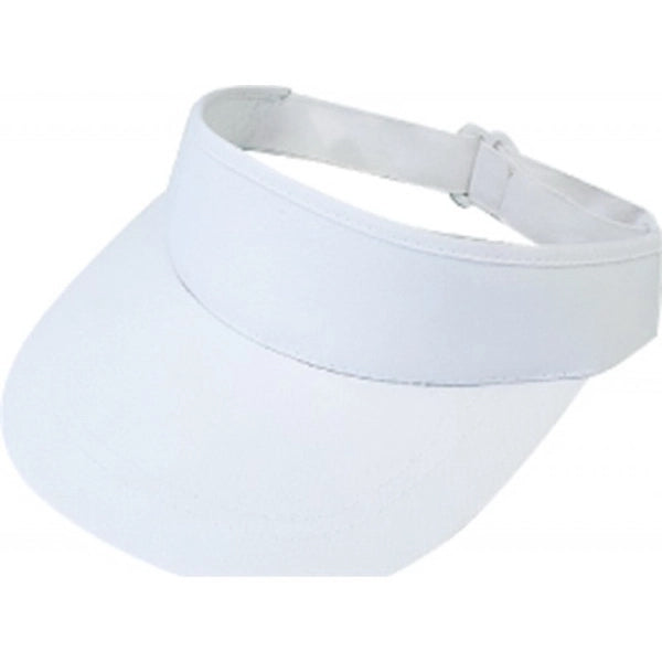 Pro Style Deluxe Poly-Cotton Twill Visor, Plastic Buckle - Item #C2406 - White