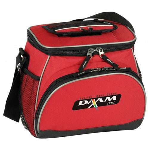 14-Pack Cooler with Easy Top Access & Leather-Like Bottom - Item #467 - Red-Black
