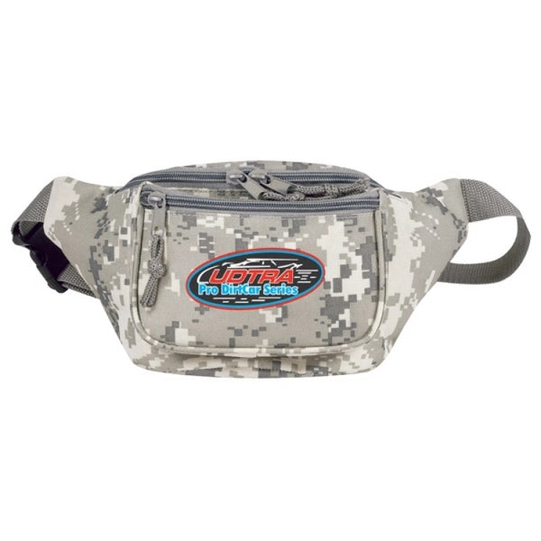 Digital Camo 600D Poly Three-Zipper Fanny Pack - Item #429 - Tan Digital Camo