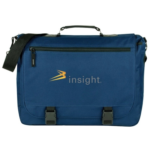 Deluxe Expandable 600D Poly Briefcase - Item #39 - Navy