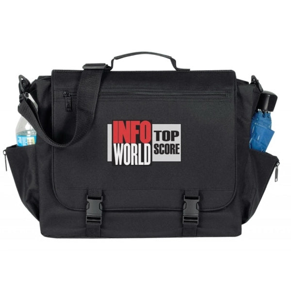 600D Poly Standard Briefcase with Bottle Holder - Item #40 - Black