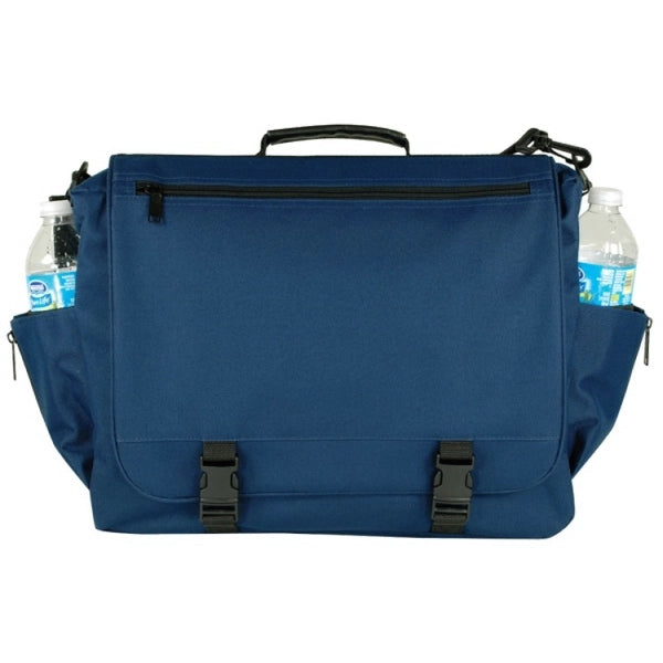 600D Poly Standard Briefcase with Bottle Holder - Item #40 - Navy