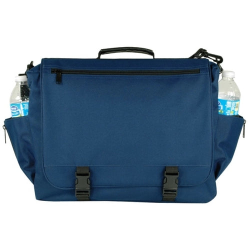 600D Poly Standard Briefcase with Bottle Holder - Item #40 - Navy