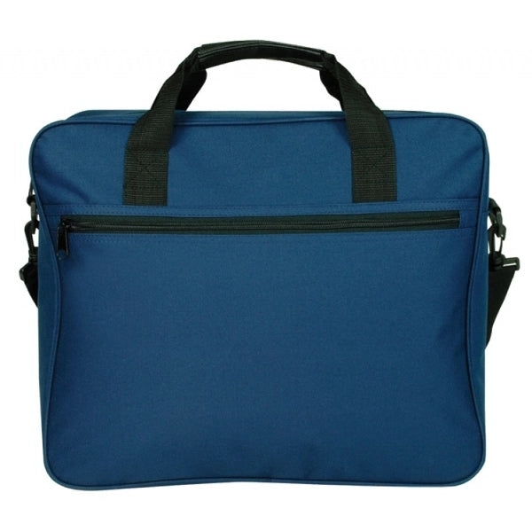 Basic Poly Business Portfolio with Front Zipper Pocket - Item #0044 - Navy Blue