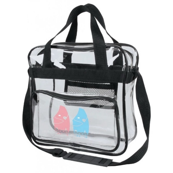 Clear Vinyl Messenger Bag - Item #228 - Clear-Black