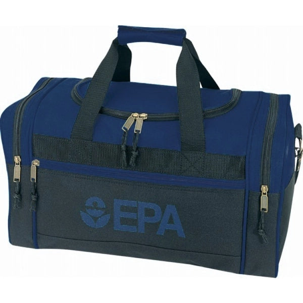 Deluxe 600D Poly Gym Duffel Bag 17" - Item #5539-S - Navy-Black