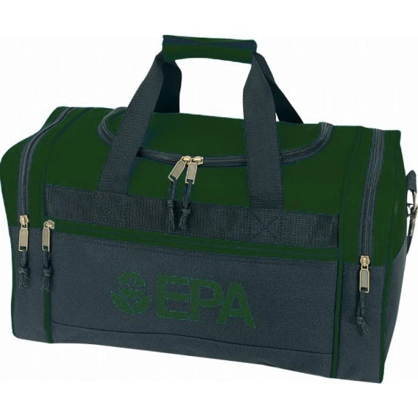 Deluxe 600D Poly Gym Duffel Bag 17" - Item #5539-S - Forest Green-Black