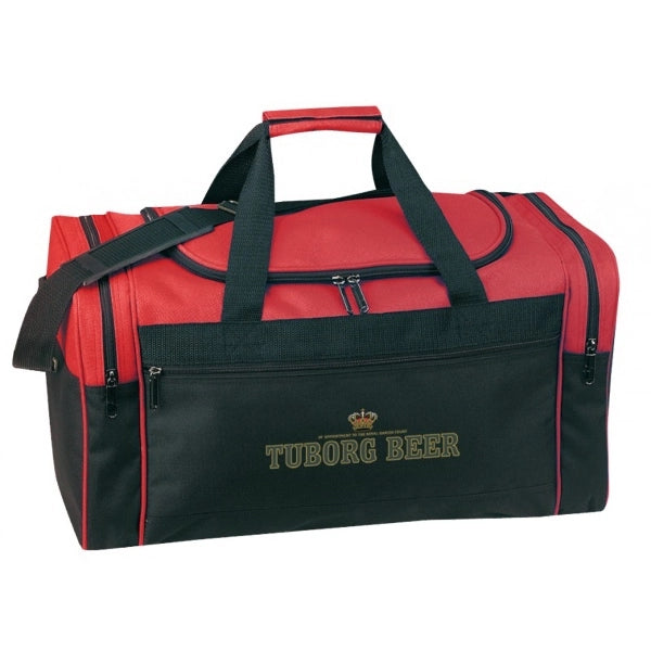 600D Poly Gym Duffel Bag 21" - Item #5549 - Red-Black