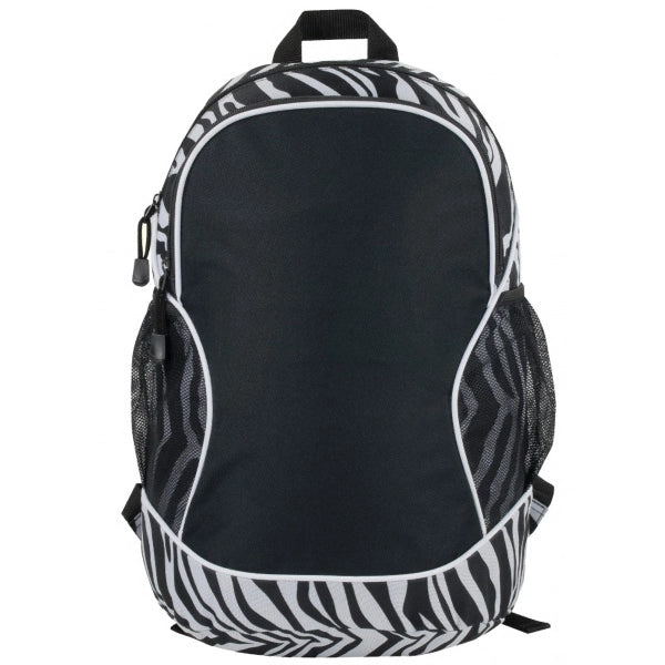 Zebra Print 600D Poly Backpack - Item #1102