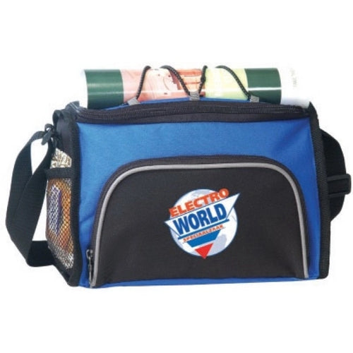6-Pack 600D Poly Cooler Bag, Two-Tone - Item #444 - Royal-Black