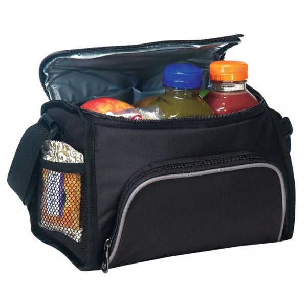 6-Pack 600D Poly Cooler Bag, Two-Tone - Item #444 - Black