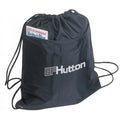 210D Poly Drawstring Tote, Front Zipper Pocket & PU Coating - Item #955 - Black