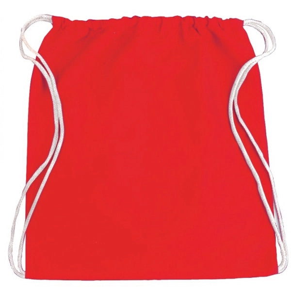 Cotton Twill Drawstring Tote Bag - Item #4022 - Red