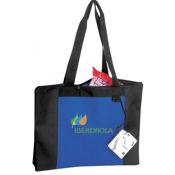 600D Poly Zippered Tote Bag 20" x 15" - Item #4312 - Royal-Black