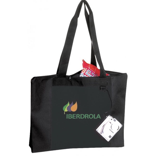 600D Poly Zippered Tote Bag 20" x 15" - Item #4312 - Black