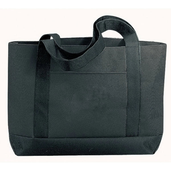 Solid 600D Poly Tote Bag 19" - Item #4208 - Black