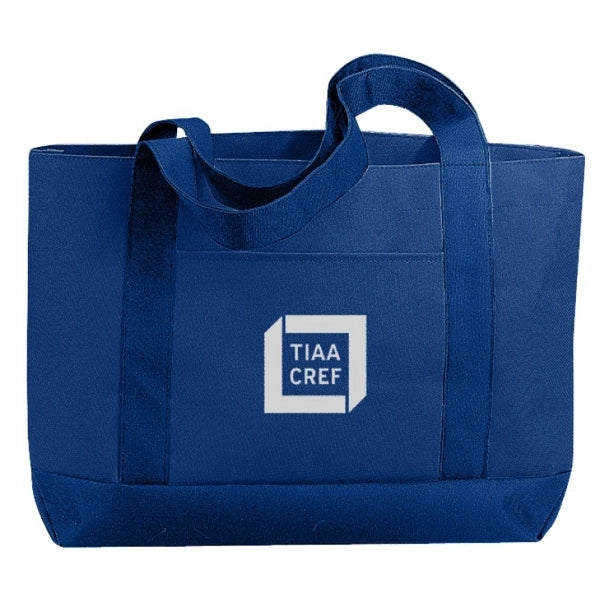 Solid 600D Poly Tote Bag 19" - Item #4208 - Navy