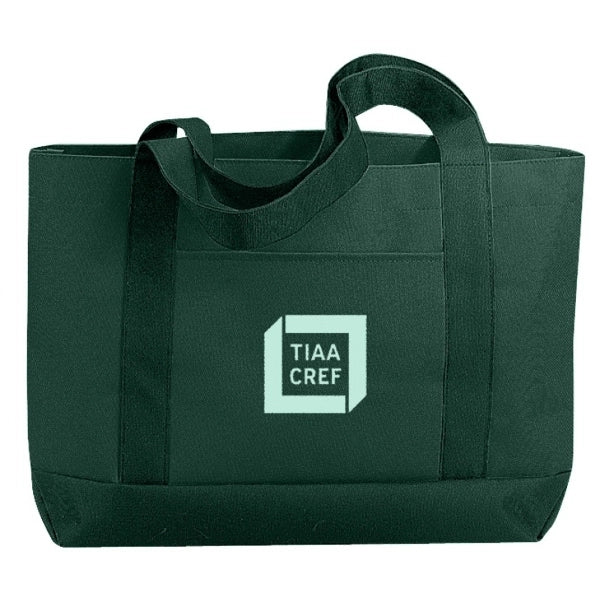 Solid 600D Poly Tote Bag 19" - Item #4208 - Forest Green