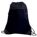 Deluxe Tri-Mesh Drawstring Tote with Microfiber Front - Item #966 - Black