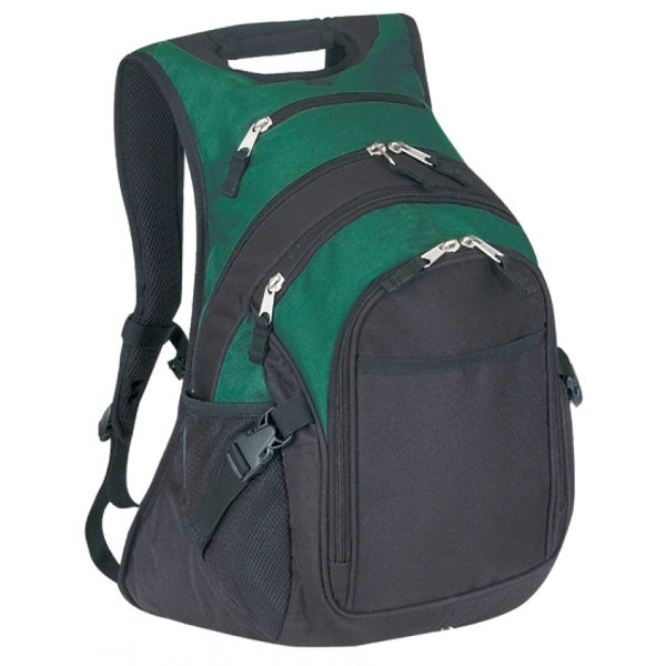 Wide-Handle Deluxe 600D Poly Computer Backpack - Item #933 - Forest Green